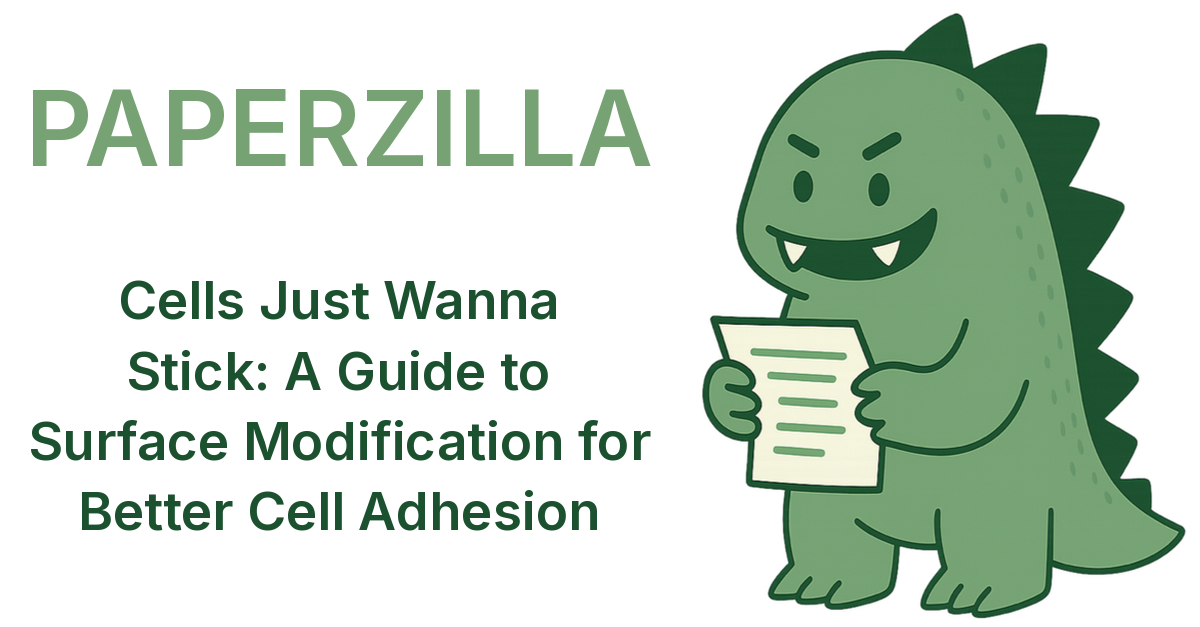 Cells Just Wanna Stick: A Guide to Surface Modification for Better Cell ...